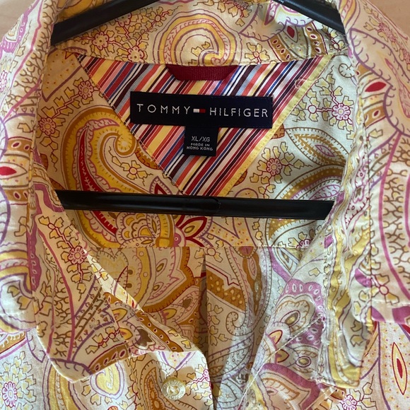 Tommy Hilfiger men's abstract floral long sleeve button up shirt- size XL - Picture 4 of 9